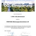 Zertifikat 2020 CO₂ – Einsparung durch Versorgung mit Vattenfall Fernwärme