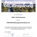 Zertifikat 2019 CO₂ – Einsparung durch Versorgung mit Vattenfall Fernwärme