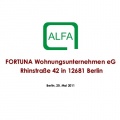 Das Projekt ALFA und das Energiemanagement der FORTUNA eG