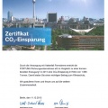 Zertifikat 2011 CO₂ – Einsparung durch Versorgung mit Vattenfall Fernwärme