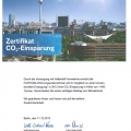 Zertifikat 2012 CO₂ – Einsparung durch Versorgung mit Vattenfall Fernwärme