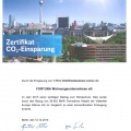 Zertifikat 2013 CO₂ – Einsparung durch Versorgung mit Vattenfall Fernwärme