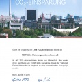 Zertifikat 2015 CO₂ – Einsparung durch Versorgung mit Vattenfall Fernwärme